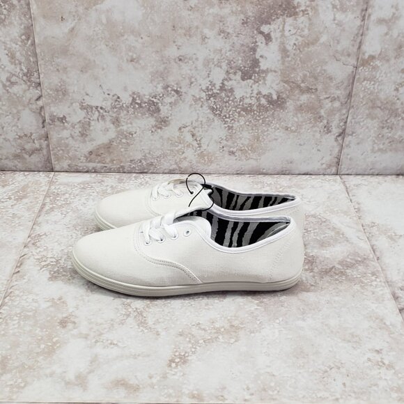 Canvas Casual Ivory Lace Up Loafers Low Top Shoes Off White Size 6 NWT - Picture 5 of 12